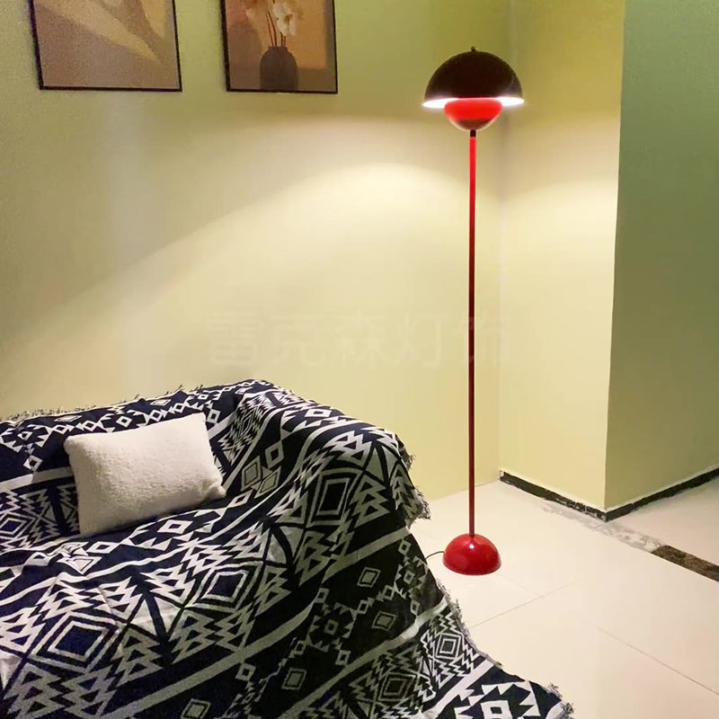 Contemporary Scandinavian Mushroom Hardware Iron Lampshade 1 - Light Standing Floor Lamp For Living Room Lumendat