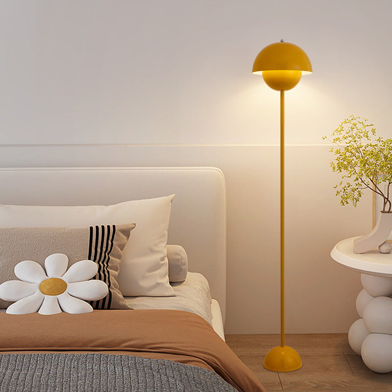 Contemporary Scandinavian Mushroom Hardware Iron Lampshade 1 - Light Standing Floor Lamp For Living Room Lumendat