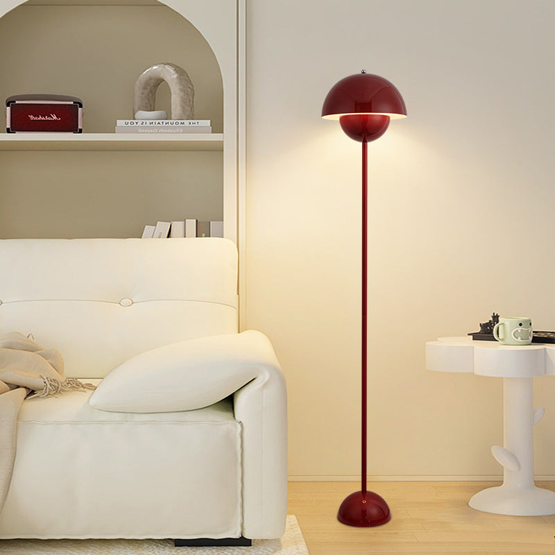 Contemporary Scandinavian Mushroom Hardware Iron Lampshade 1 - Light Standing Floor Lamp For Living Room Lumendat