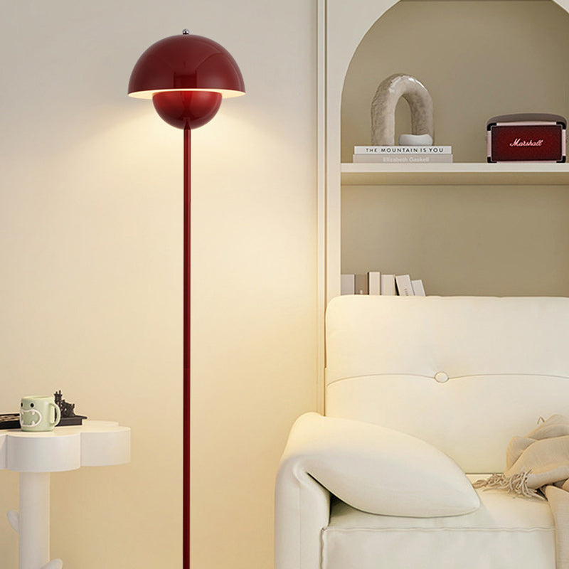 Contemporary Scandinavian Mushroom Hardware Iron Lampshade 1 - Light Standing Floor Lamp For Living Room Lumendat