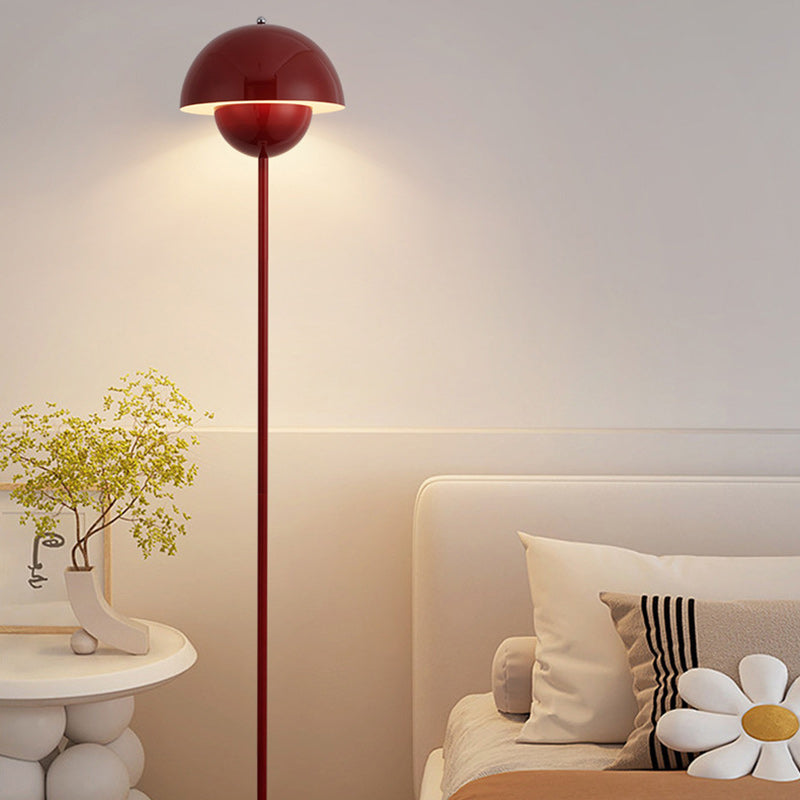 Contemporary Scandinavian Mushroom Hardware Iron Lampshade 1 - Light Standing Floor Lamp For Living Room Lumendat