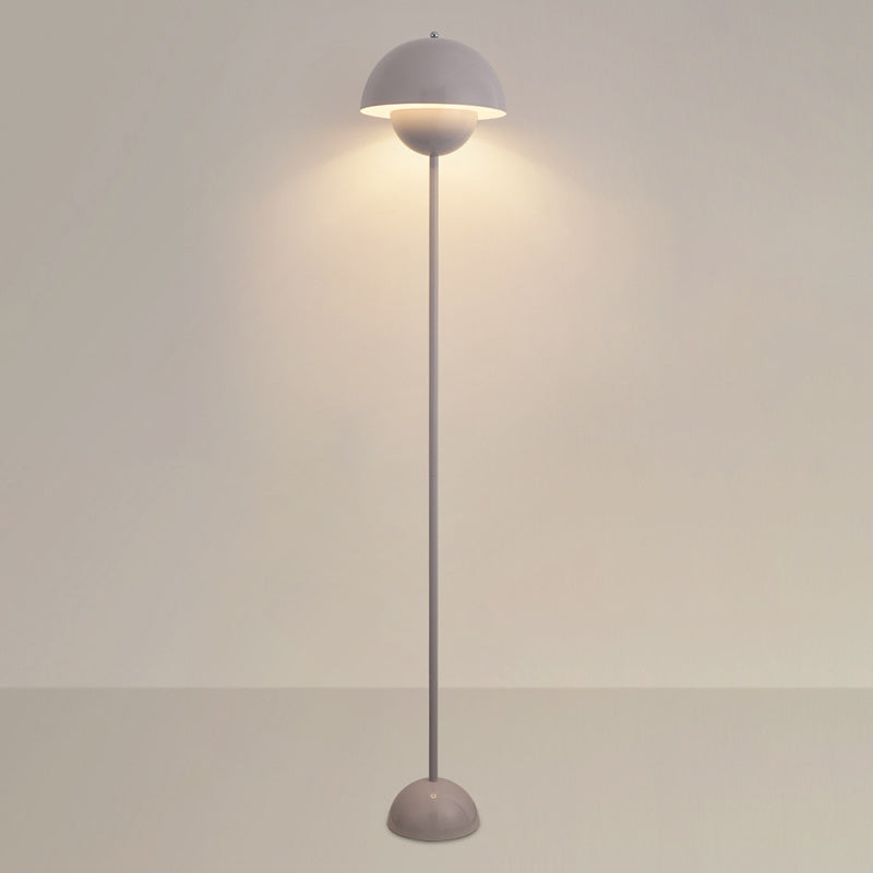 Contemporary Scandinavian Mushroom Hardware Iron Lampshade 1 - Light Standing Floor Lamp For Living Room Lumendat