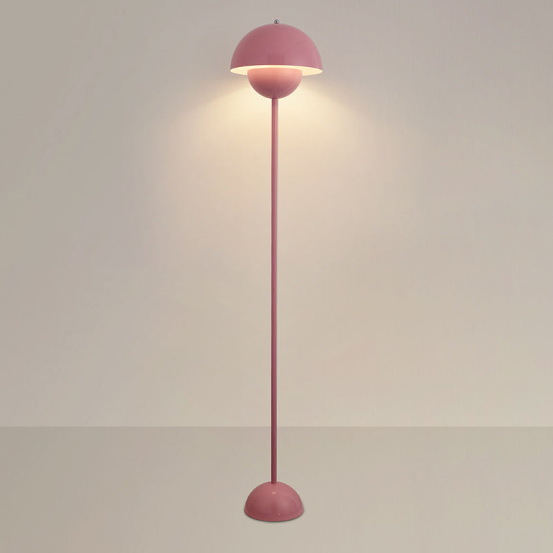 Contemporary Scandinavian Mushroom Hardware Iron Lampshade 1 - Light Standing Floor Lamp For Living Room Lumendat