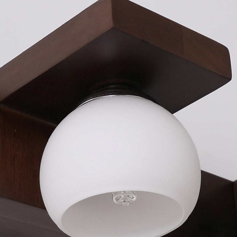 Contemporary Nordic Rectangle Solid Wood Glass 2/3 - Light Vanity Light Mirror Front Wall Sconce Lamp For Bathroom