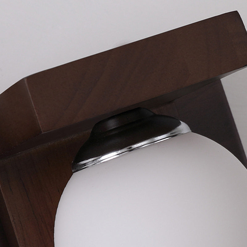 Contemporary Nordic Rectangle Solid Wood Glass 2/3 - Light Vanity Light Mirror Front Wall Sconce Lamp For Bathroom