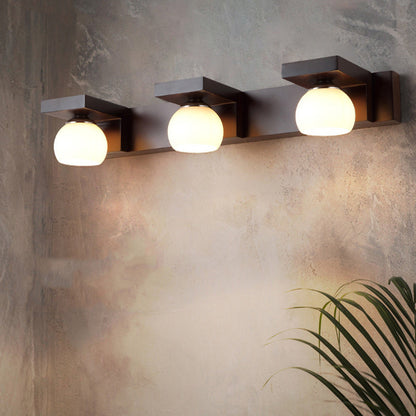 Contemporary Nordic Rectangle Solid Wood Glass 2/3 - Light Vanity Light Mirror Front Wall Sconce Lamp For Bathroom