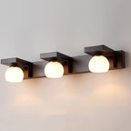 Contemporary Nordic Rectangle Solid Wood Glass 2/3 - Light Vanity Light Mirror Front Wall Sconce Lamp For Bathroom