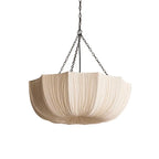 French Traditional Petal Fabric Chandelier – 3/5-light for Dining Room Lumendat