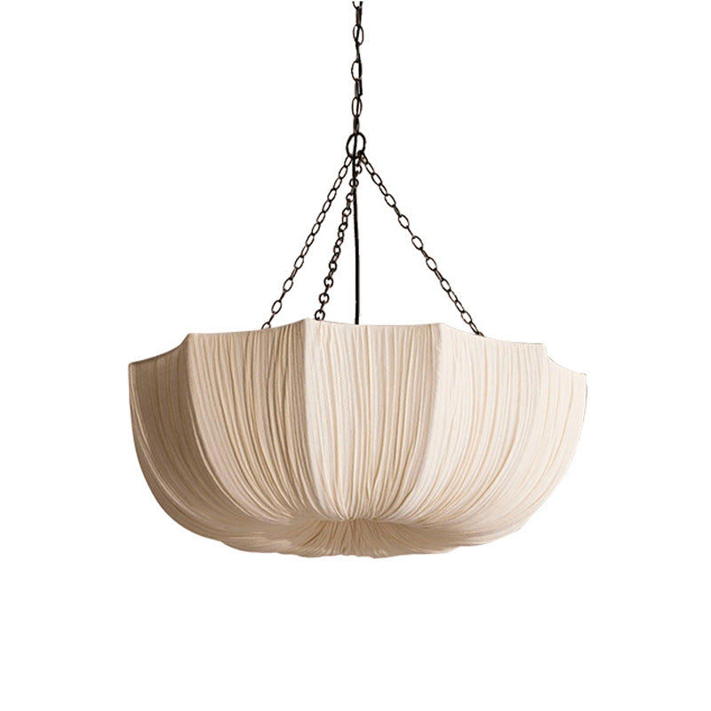 French Traditional Petal Fabric Chandelier – 3/5-light for Dining Room