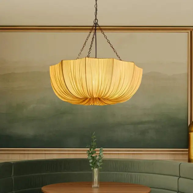 French Traditional Petal Fabric Chandelier – 3/5-light for Dining Room modern luxury lighting fixture