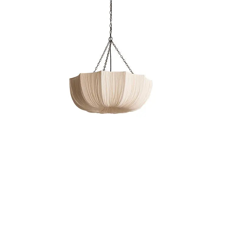 French Traditional Petal Fabric Chandelier – 3/5-light for Dining Room Lumendat
