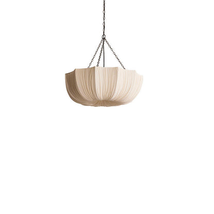 French Traditional Petal Fabric Chandelier – 3/5-light for Dining Room
