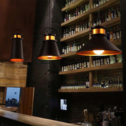 Contemporary Industrial Full Iron Lampshade Hardware 1 - Light Pendant Light For Dining Room