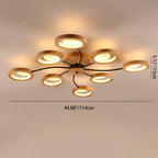 Contemporary Nordic Dome Round Solid Wood Acrylic Lampshade LED Semi-flush Mount Light for Living Room