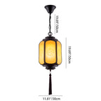 Traditional Chinese Lantern Shape Print Aluminum PC Lampshade 1 - Light Pendant Light For Hallways