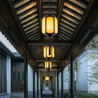 Traditional Chinese Lantern Shape Print Aluminum PC Lampshade 1 - Light Pendant Light For Hallways
