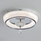 Contemporary Nordic Round Acrylic Lampshade Crystal Hardware LED Flush Mount Ceiling Light For Bedroom