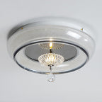 Contemporary Nordic Round Acrylic Lampshade Crystal Hardware LED Flush Mount Ceiling Light For Bedroom