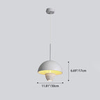 Contemporary Nordic Dome Pattern Resin Lampshade Hardware UFO Shape LED Pendant Light For Dining Room
