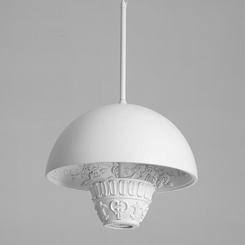 Contemporary Nordic Dome Pattern Resin Lampshade Hardware UFO Shape LED Pendant Light For Dining Room