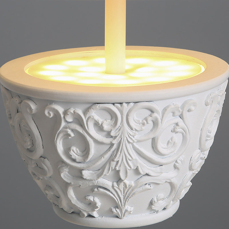Contemporary Nordic Dome Pattern Resin Lampshade Hardware UFO Shape LED Pendant Light For Dining Room