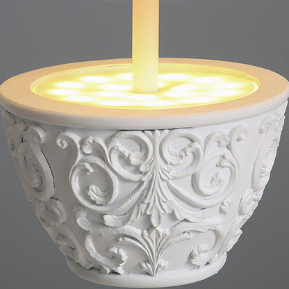 Contemporary Nordic Dome Pattern Resin Lampshade Hardware UFO Shape LED Pendant Light For Dining Room