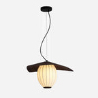Contemporary Retro Dome Oval Stripe Silk Lampshade Iron 1 - Light Pendant Light For Living Room
