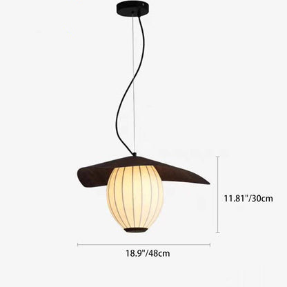 Contemporary Retro Dome Oval Stripe Silk Lampshade Iron 1 - Light Pendant Light For Living Room
