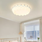 Contemporary Nordic Round Rectangle Cream Rotational Molding Hardware Acrylic LED Flush Mount Ceiling Light For Living Room