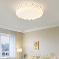 Contemporary Nordic Round Rectangle Cream Rotational Molding Hardware Acrylic LED Flush Mount Ceiling Light For Living Room
