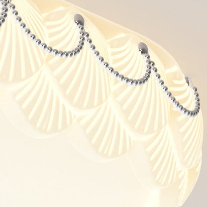 Contemporary Nordic Round Rectangle Cream Rotational Molding Hardware Acrylic LED Flush Mount Ceiling Light For Living Room