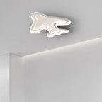 Contemporary Creative PC Aluminum Hardware Airplane LED Flush Mount Ceiling Light For Bedroom