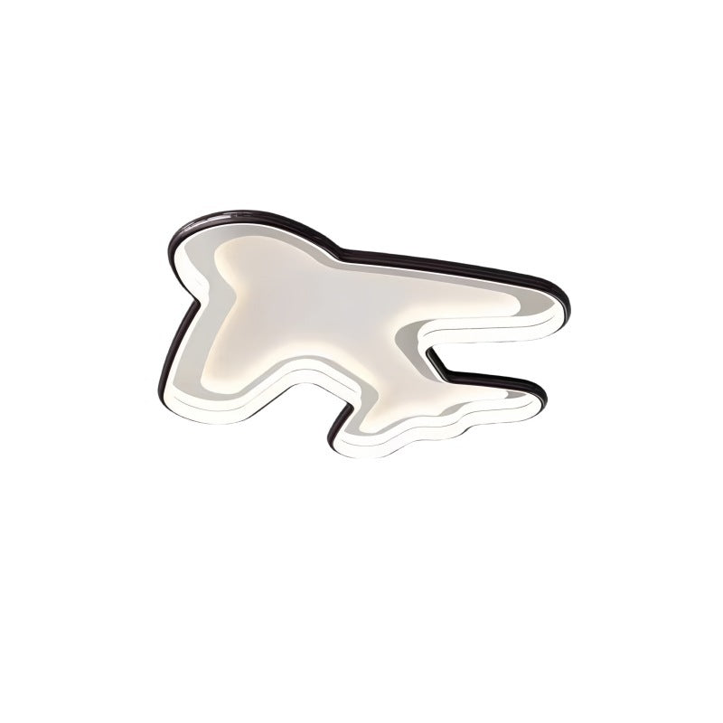 Contemporary Creative PC Aluminum Hardware Airplane LED Flush Mount Ceiling Light For Bedroom
