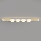 Contemporary Nordic Long Strip Iron PE LED Flush Mount Ceiling Light For Dining Room