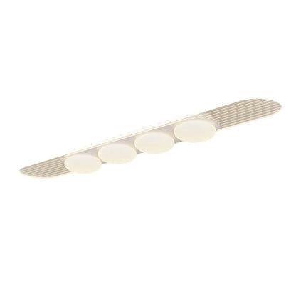 Contemporary Nordic Long Strip Iron PE LED Flush Mount Ceiling Light For Dining Room