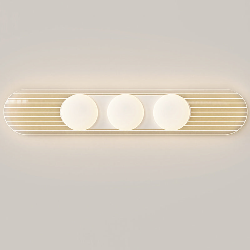 Contemporary Nordic Long Strip Iron PE LED Flush Mount Ceiling Light For Dining Room