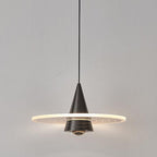 Modern Art Deco Dome Conical Iron Acrylic Lampshade LED Pendant Light For Bedroom