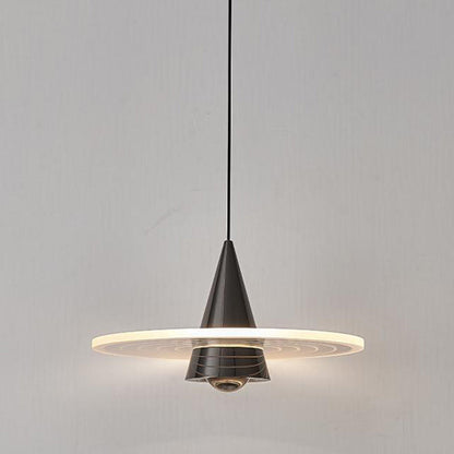 Modern Art Deco Dome Conical Iron Acrylic Lampshade LED Pendant Light For Bedroom