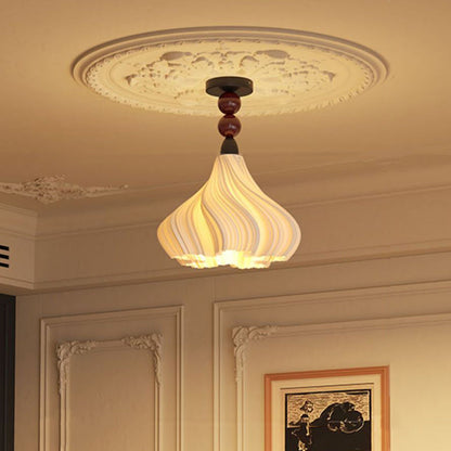 Traditional French Dome Swinging Skirt Shape Iron PLA Lampshade 1 - Light Pendant Light For Living Room