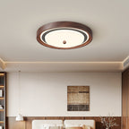 Contemporary Scandinavian Round Hardware PC LED Flush Mount Ceiling Light For Bedroom