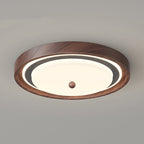Contemporary Scandinavian Round Hardware PC LED Flush Mount Ceiling Light For Bedroom