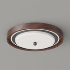 Contemporary Scandinavian Round Hardware PC LED Flush Mount Ceiling Light For Bedroom