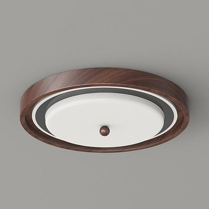 Contemporary Scandinavian Round Hardware PC LED Flush Mount Ceiling Light For Bedroom
