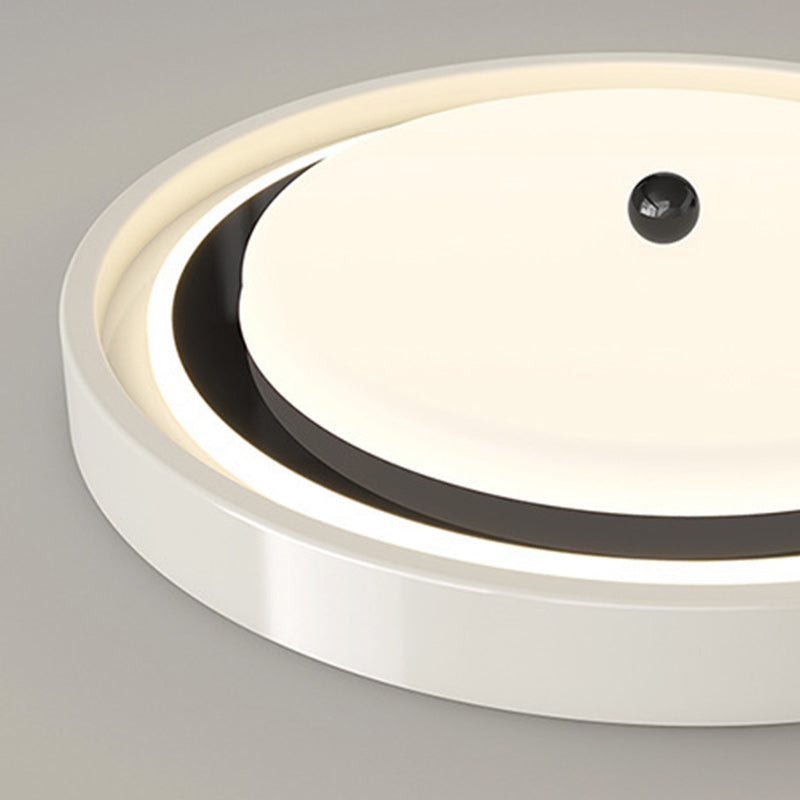 Contemporary Scandinavian Round Hardware PC LED Flush Mount Ceiling Light For Bedroom