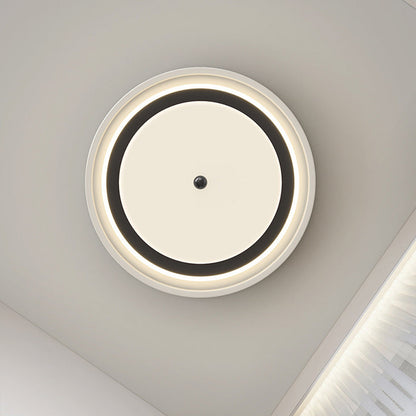 Contemporary Scandinavian Round Hardware PC LED Flush Mount Ceiling Light For Bedroom