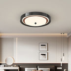 Contemporary Scandinavian Round Hardware PC LED Flush Mount Ceiling Light For Bedroom