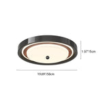 Contemporary Scandinavian Round Hardware PC LED Flush Mount Ceiling Light For Bedroom
