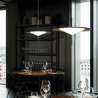 Modern Art Deco Dome UFO Shape Acrylic Hardware LED Pendant Light For Dining Room
