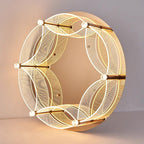 Modern Luxury Round Acrylic Lampshade Stainless Steel Aluminum LED Flush Mount Ceiling Light For Living Room
