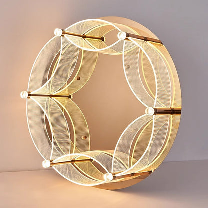 Modern Luxury Round Acrylic Lampshade Stainless Steel Aluminum LED Flush Mount Ceiling Light For Living Room